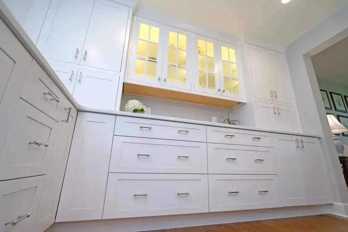 Vienna VA custom kitchen storage with white shaker drawers