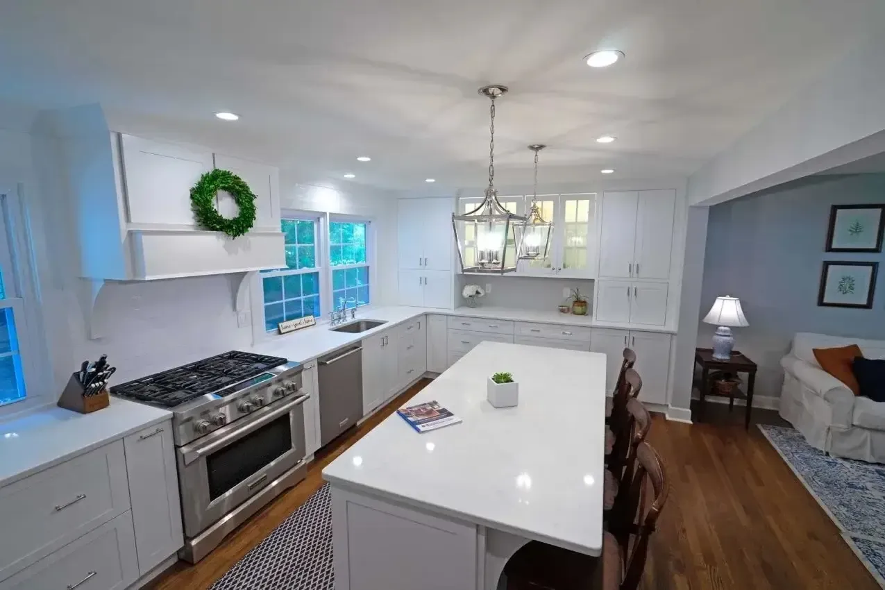 Vienna VA kitchen remodel with island and lantern pendant lighting