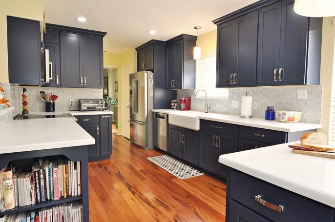 Navy Blue Kitchen Remodeling Project In Houston Tx Usa Cabinet