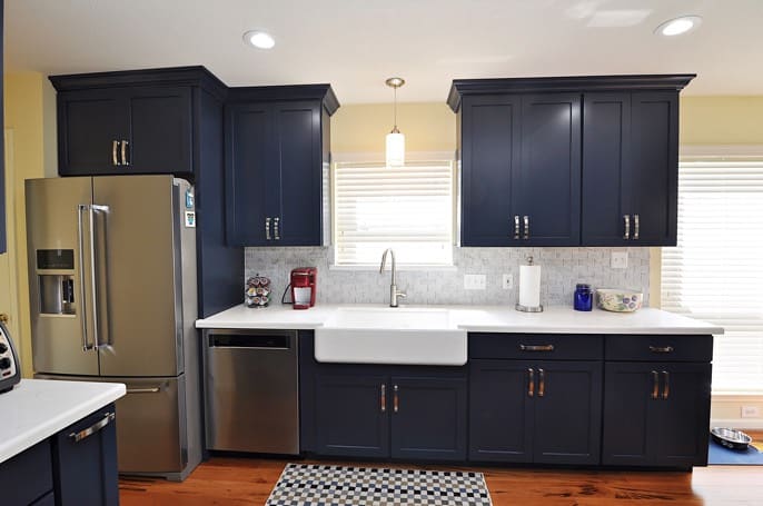 navy blue kitchen remodeling project in houston, tx | usa