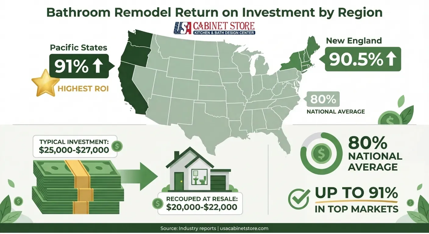Bathroom Vanity Types The Complete 2026 Guide 36 bathroom remodel return on investment by region