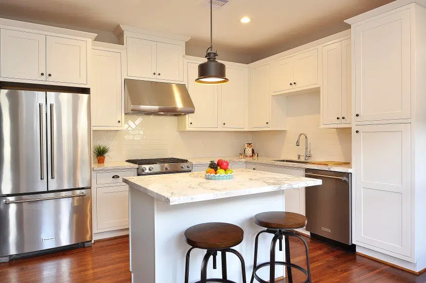 White Marble Kitchen Design Project in Houston, TX Kitchen Remodeling & Bath Remodel Services