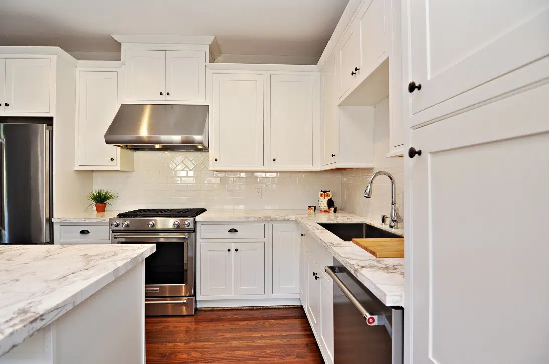 White Marble Kitchen Design Project in Houston, TX Kitchen Remodeling & Bath Remodel Services
