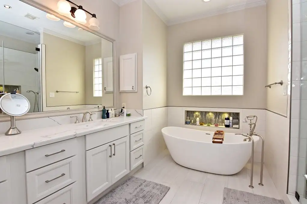 remodeled white bathroom