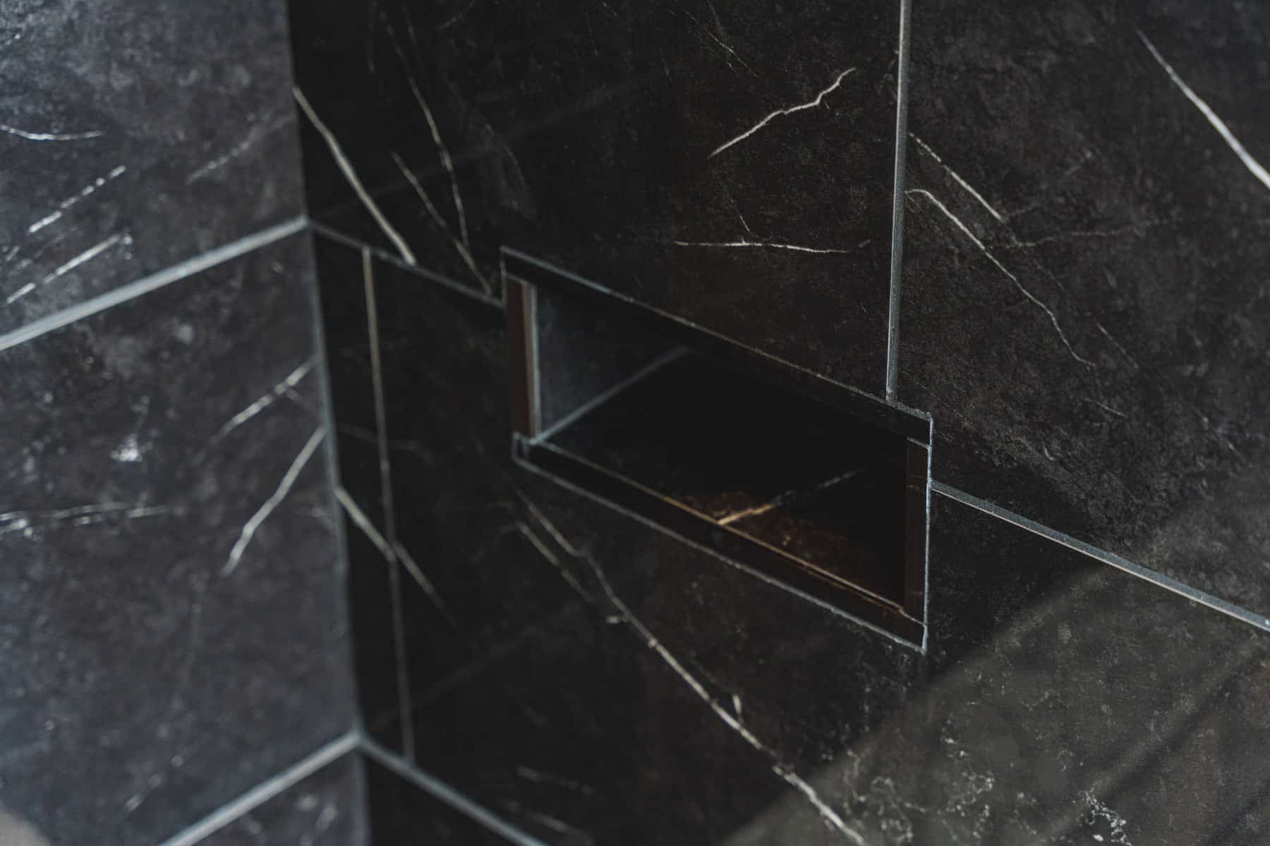 Black marble bathroom