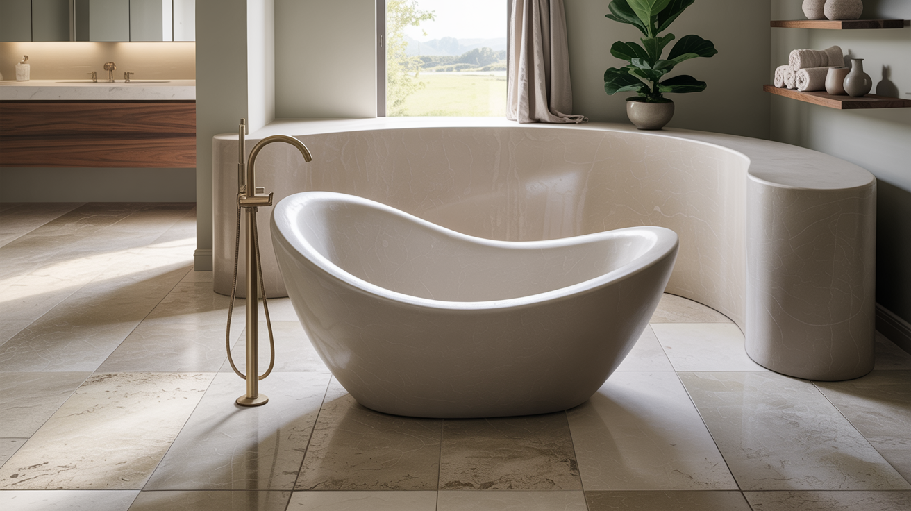 4 Classic Modern Bathroom Remodeling Styles In Washington, DC You Can Consider 13 Sculptural Freestanding Tub with Organic Materials