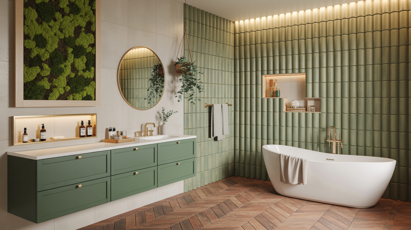 4 Classic Modern Bathroom Remodeling Styles In Washington, DC You Can Consider 15 Textured Tile Feature with Integrated Wellness Elements