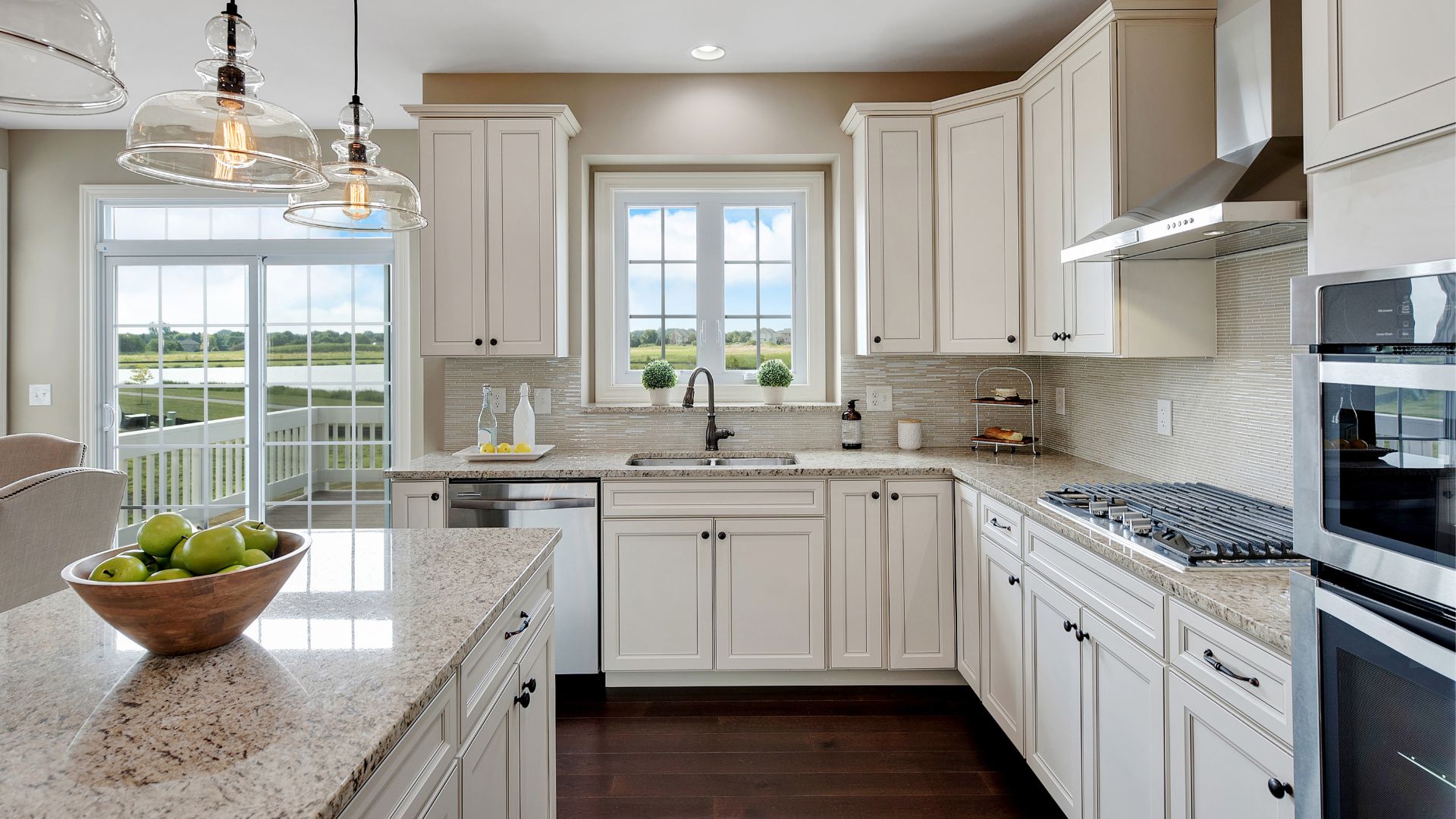 kitchen with white cabinets and a granite countertops