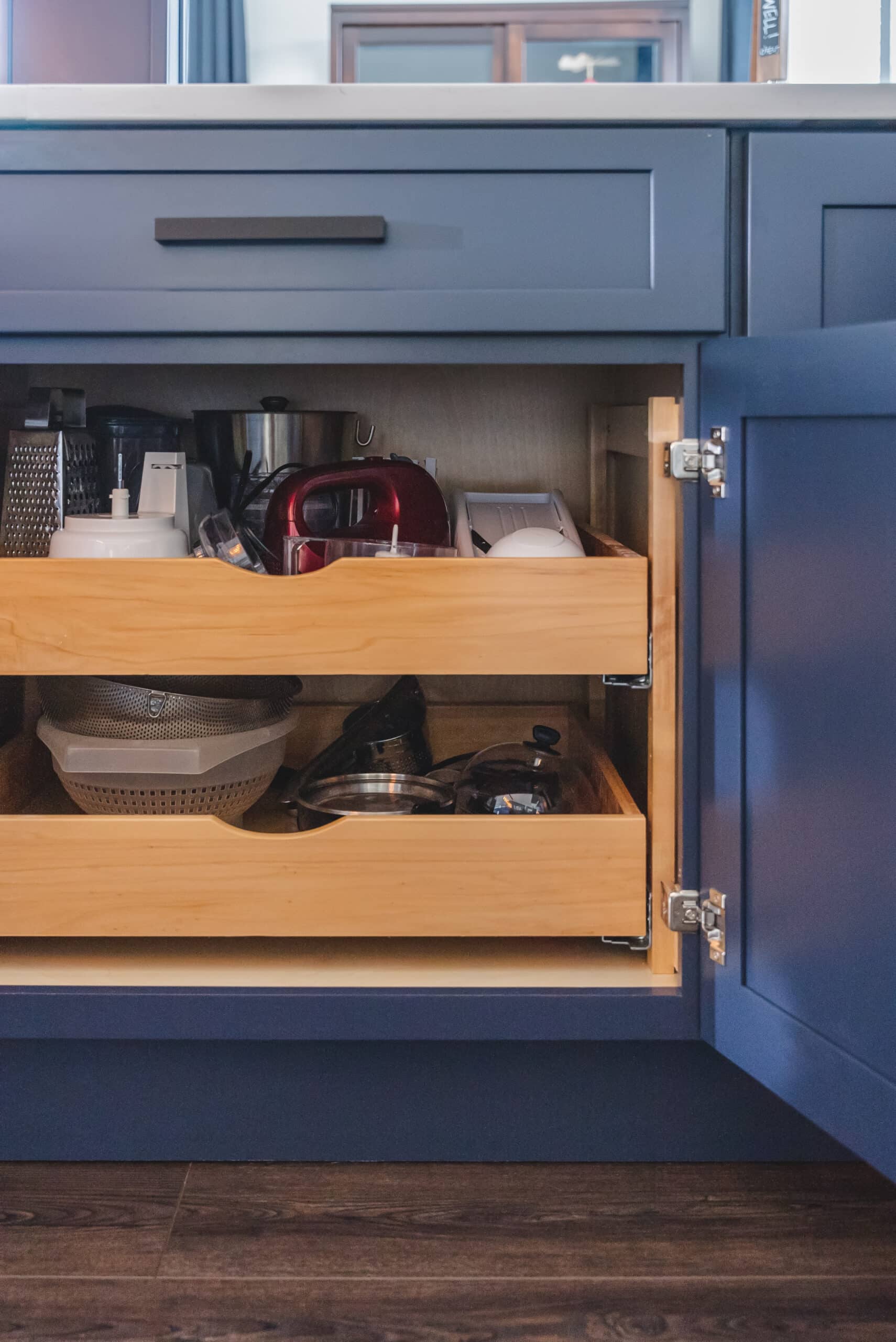 Navy Blue Cabinets and a Drawer