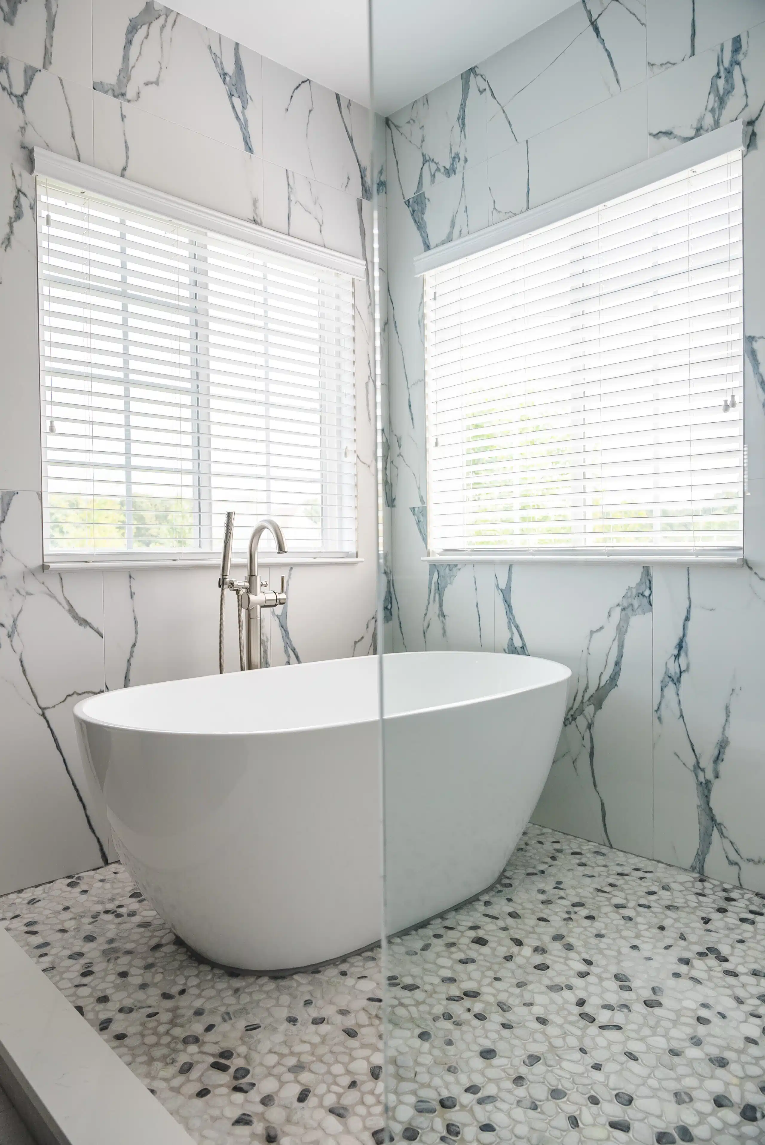Sophisticated Calm Navy Blue Vanity Setting the Tone for a Luxurious