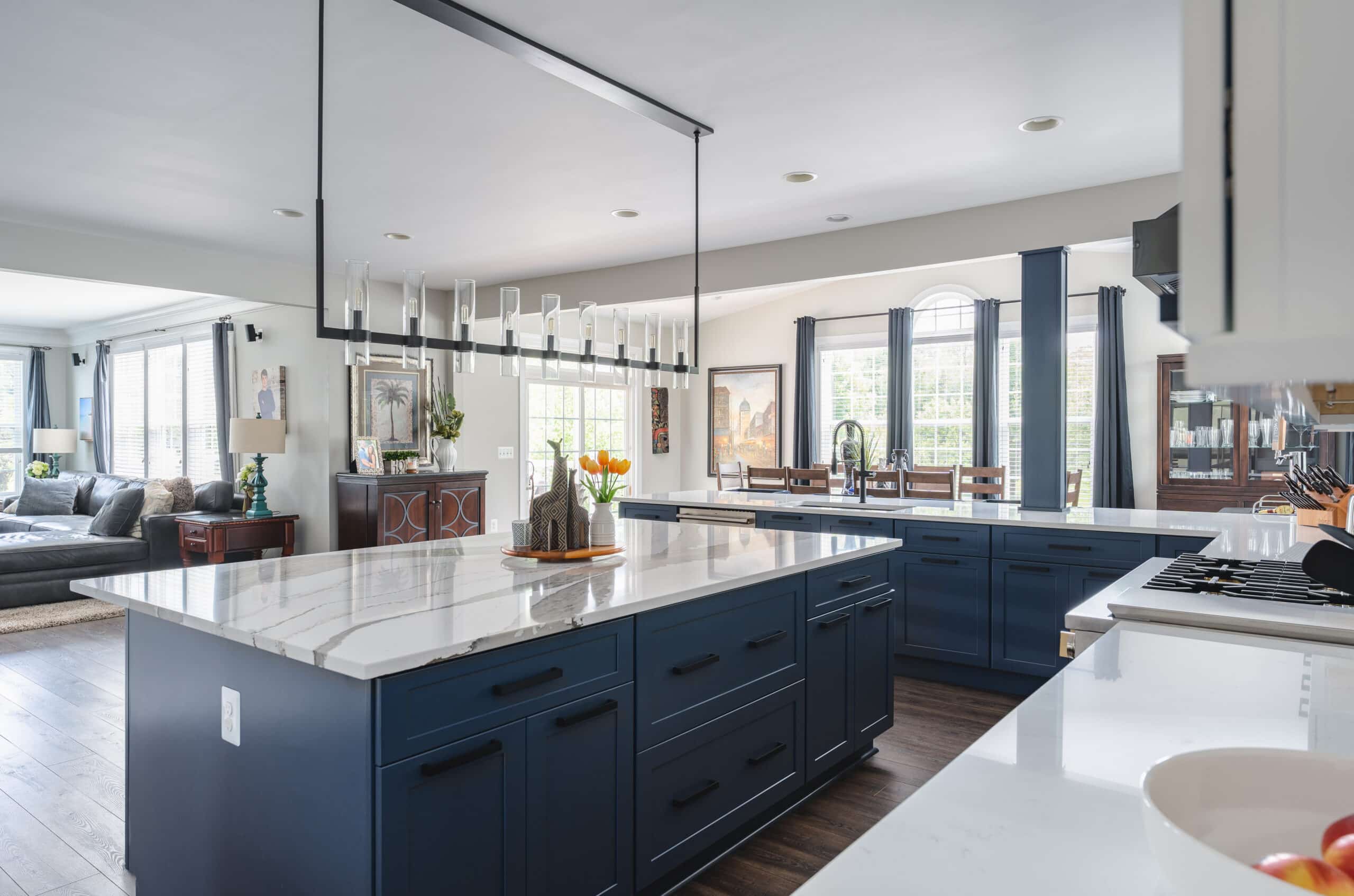 Timeless Kitchen Remodeling with Large Quartz Island