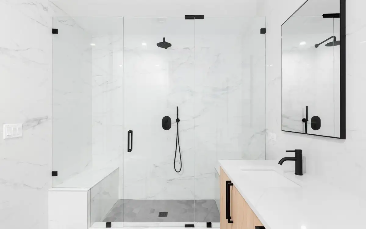 white modern bathroom renovation