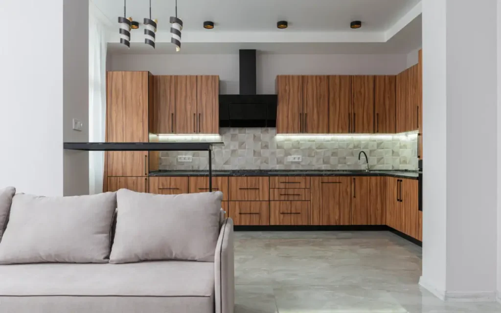 walnut kitchen cabinet installed by remodeler in virginia