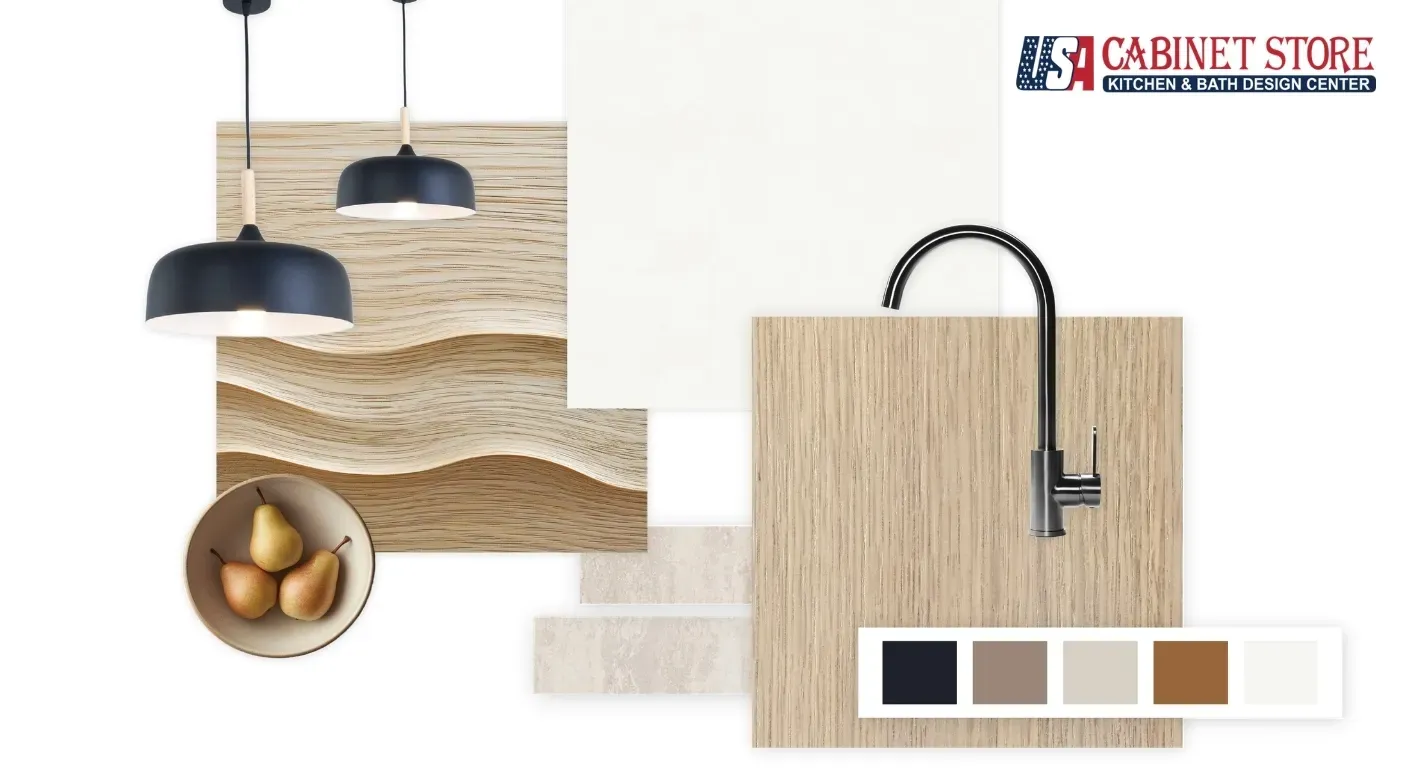 How to Make Oak Kitchen Cabinets Look Modern: 16 Expert Methods (2026 Guide) 24 oak-cabinet-design-mood-board-color-palette-hardware-lighting