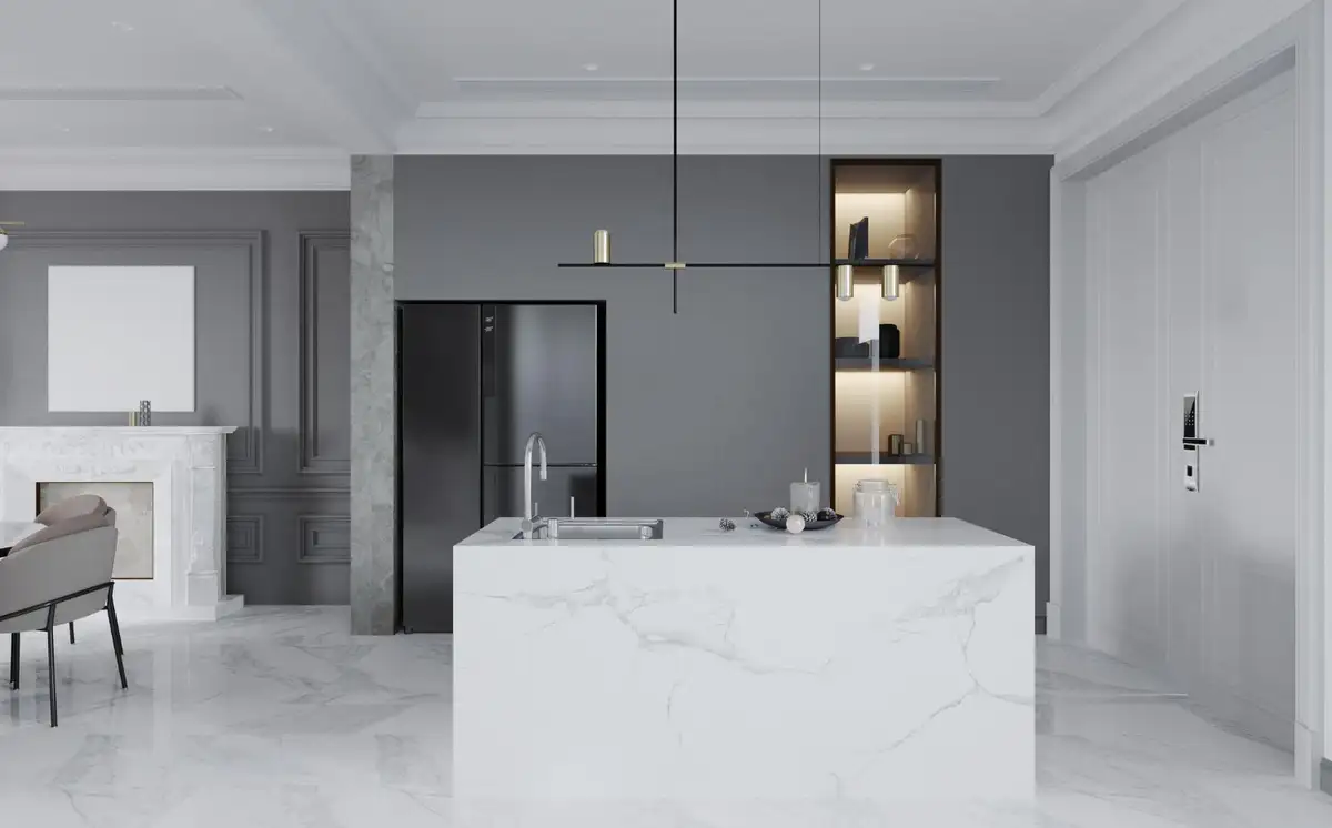 Neutral Color Transitional Style Kitchen