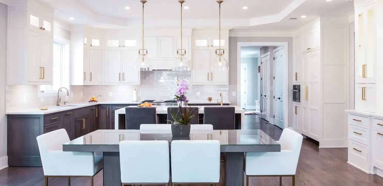 modern kitchen remodel white shaker cabinets