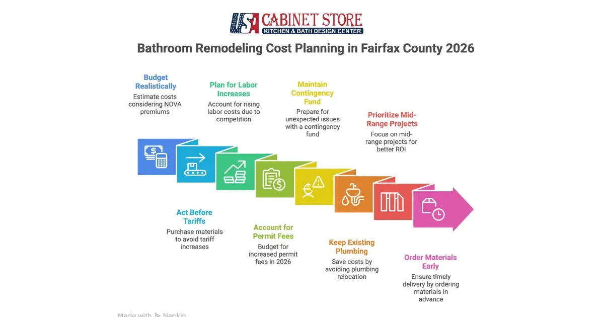 How Much Does Bathroom Remodeling Cost in Fairfax County? 2026 Pricing Guide 27 Master Suite Renovation, Luxury Bathroom Design, Walk-In Shower Cost, Steam Shower Installation. Hiiden cost of bathroom remodel