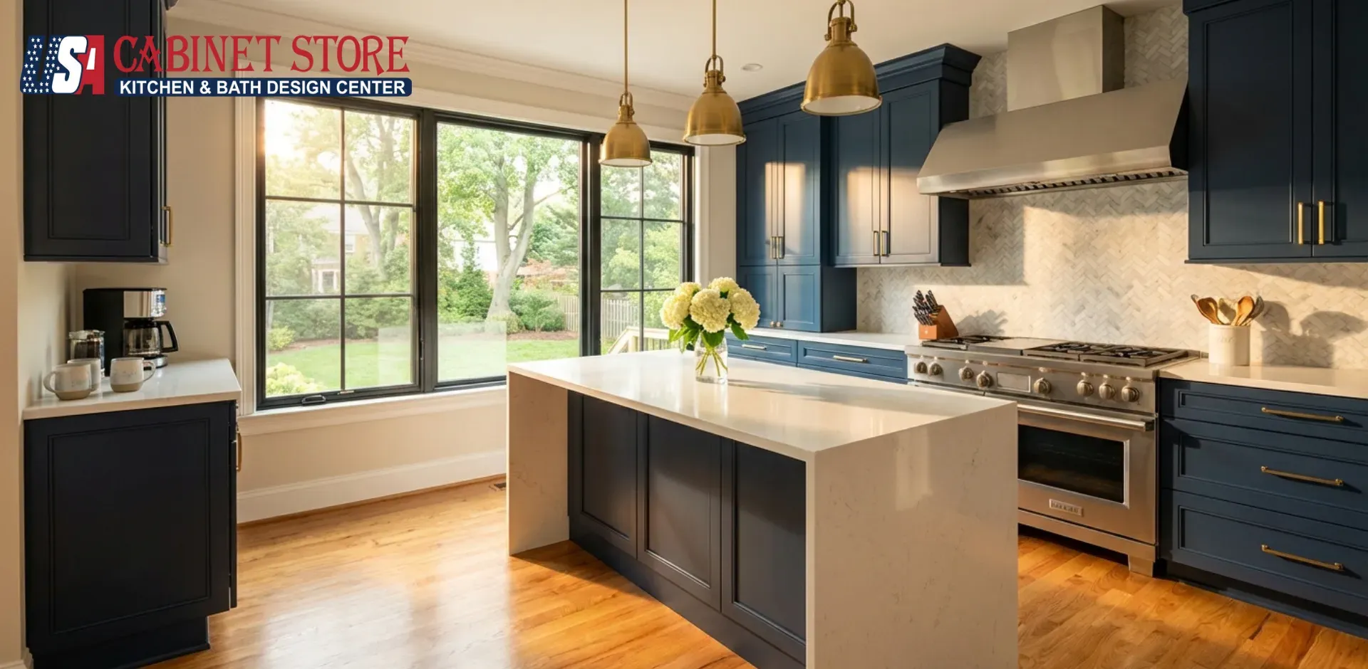 Northern Virginia Remodeling Cost Calculator: Your Complete 2026 Budget Planning Guide 11 Navy blue kitchen remodel in Northern Virginia featuring shaker cabinets