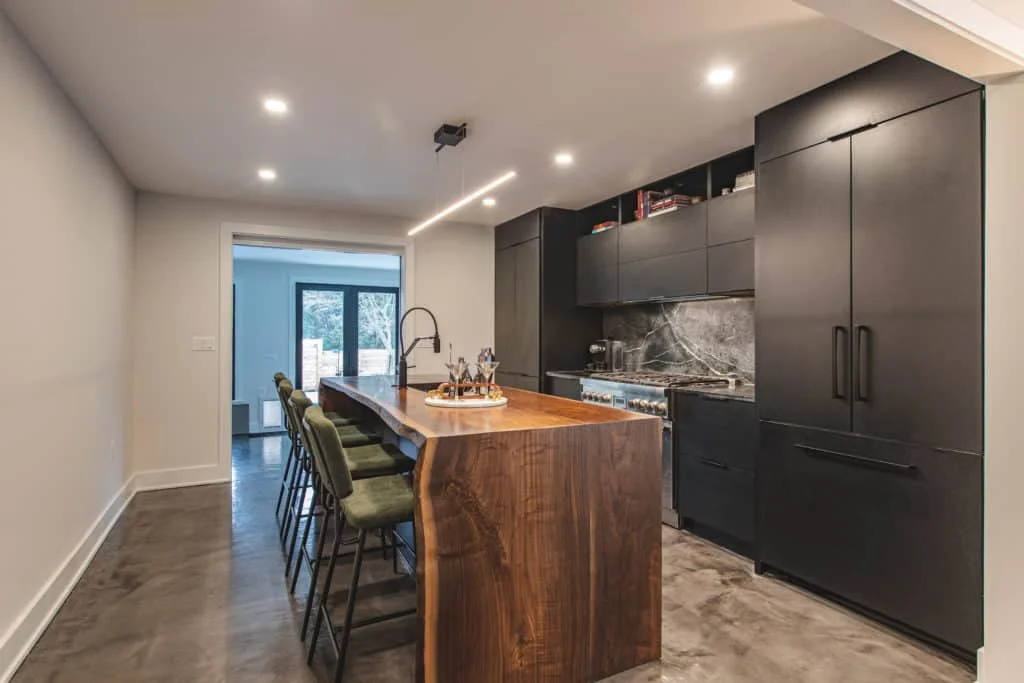 Modern dark kitchen remodel featuring Showplace EVO cabinetry in Washington DC