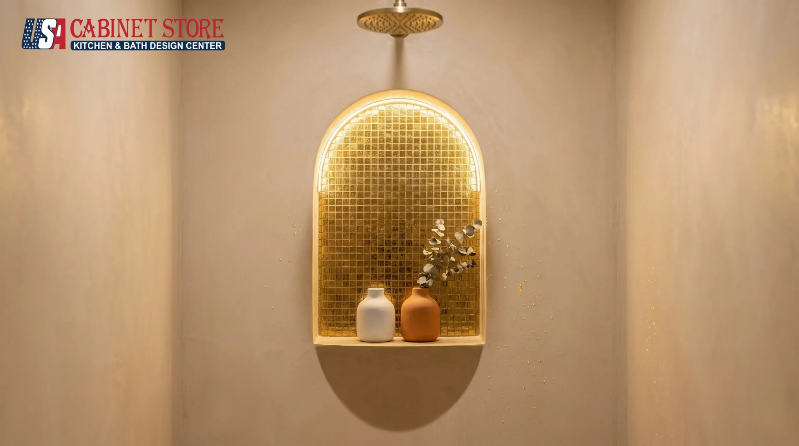 15 Walk-In Shower Ideas for Orlando Homes (2026) | USA Cabinet Store 29 illuminated-arched-shower-niche-led-backlight-modern-bathroom