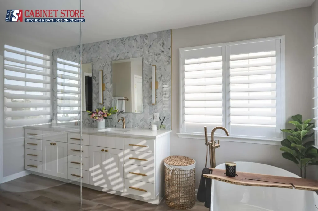 master-bathroom-remodel-orlando-white-shaker-vanity-brass-hardware