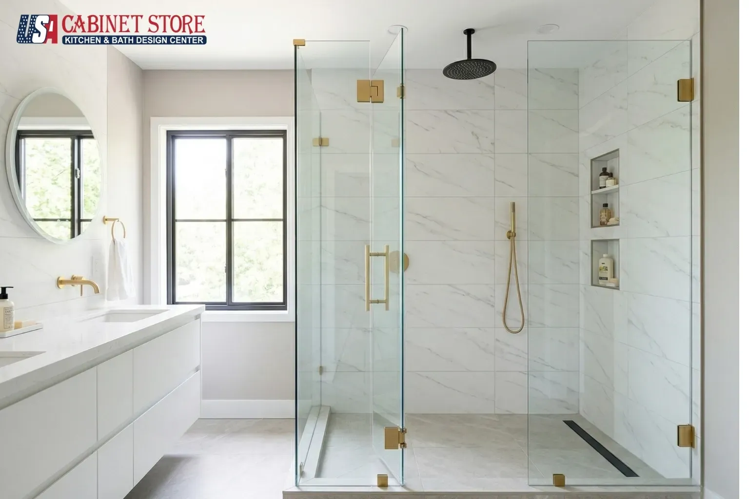 Bathroom Remodeling in Orlando: Complete Homeowner Guide 17 walk-in-shower-frameless-glass-orlando-bathroom-remodel-gold-fixtures