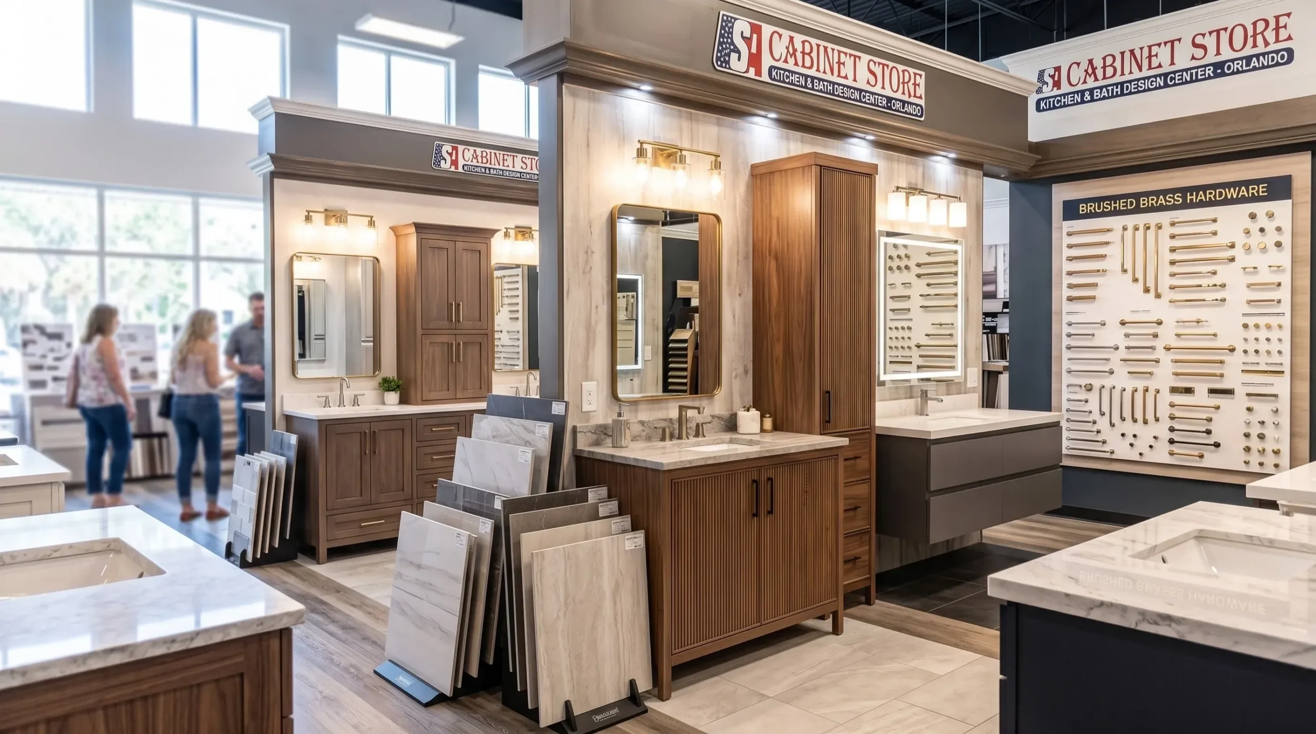 Master Bathroom Remodel in Orlando: Ideas, Costs & Materials 16 orlando-master-bathroom-cabinet-store-showroom-vanity-display