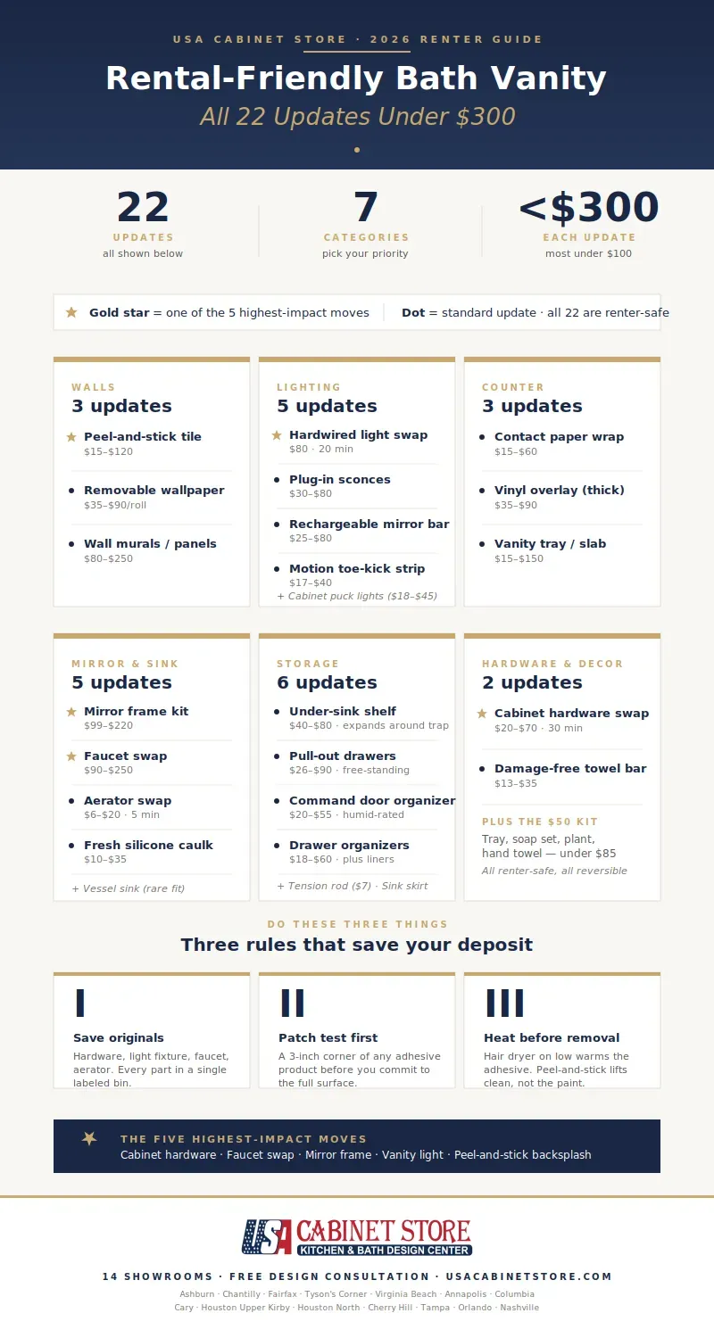 22 Rental Friendly Bath Vanities Under $300 (2026) 6 rental-bath-vanity-infographic