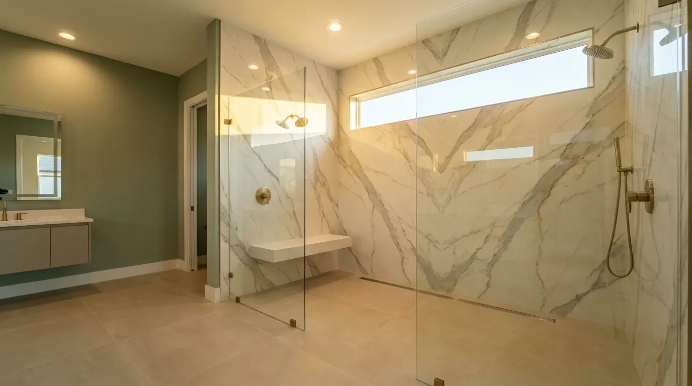 Walk-In Shower Installation in Orlando: Pros, Costs, and 2026 Ideas 23 walk-in-shower-installation-orlando-hero-frameless-glass-curbless-large-format-porcelain-usa-cabinet-store