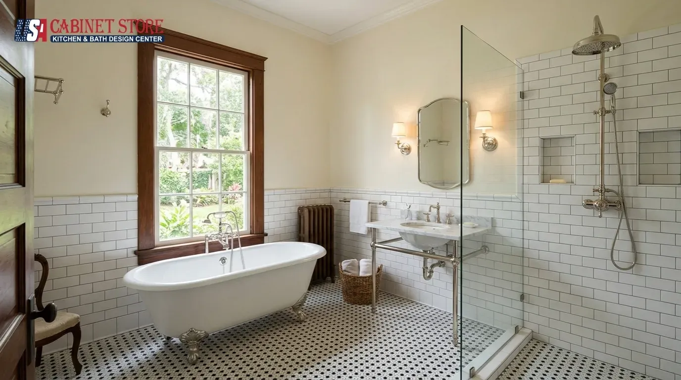 Bathroom Remodeling in Sanford, FL: Costs, Permits, and the Two-Sanfords Rule 8 sanford-historic-district-period-bathroom-clawfoot-tub-usa-cabinet-store Bathroom Remodeling In Sanford
