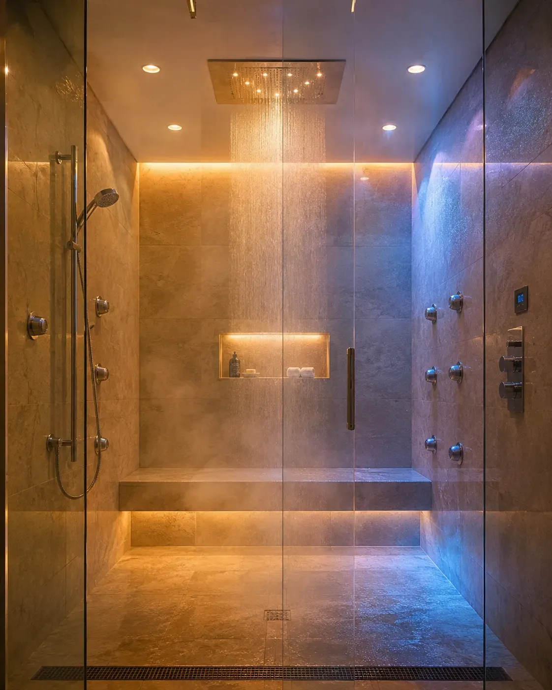 spalikebathWellness shower (steam, chromotherapy, body sprays)