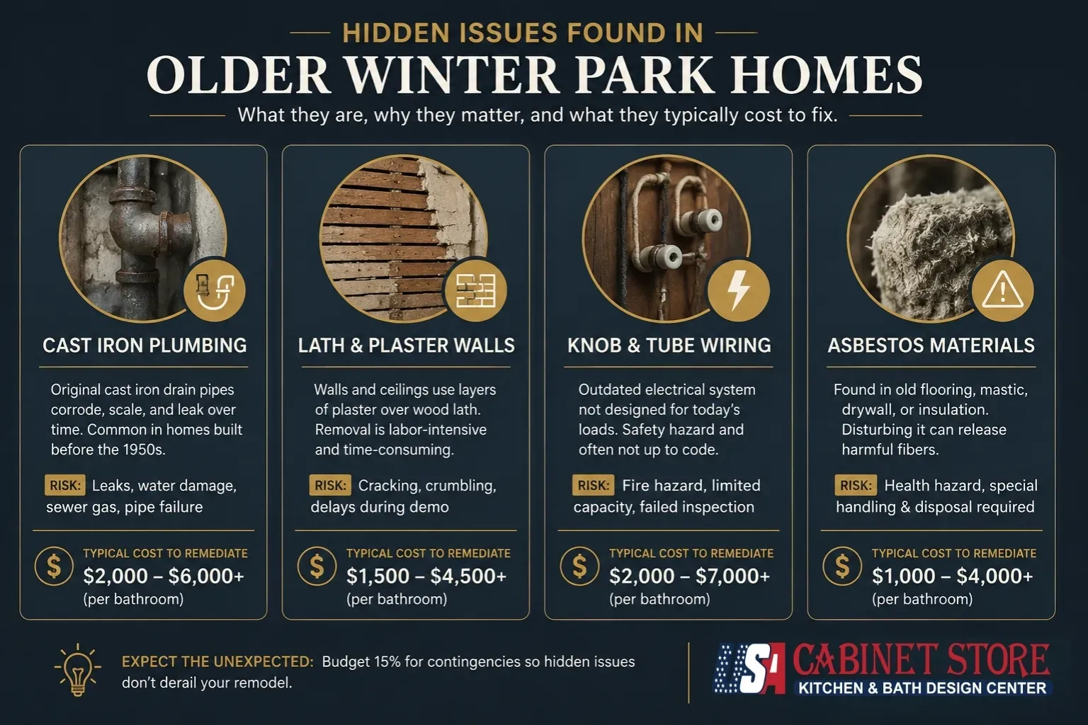 Bathroom Remodeling in Winter Park, FL: The 2026 Cost & Planning Guide 13 winter-park-historic-home-remodel-hidden-issues-infographic