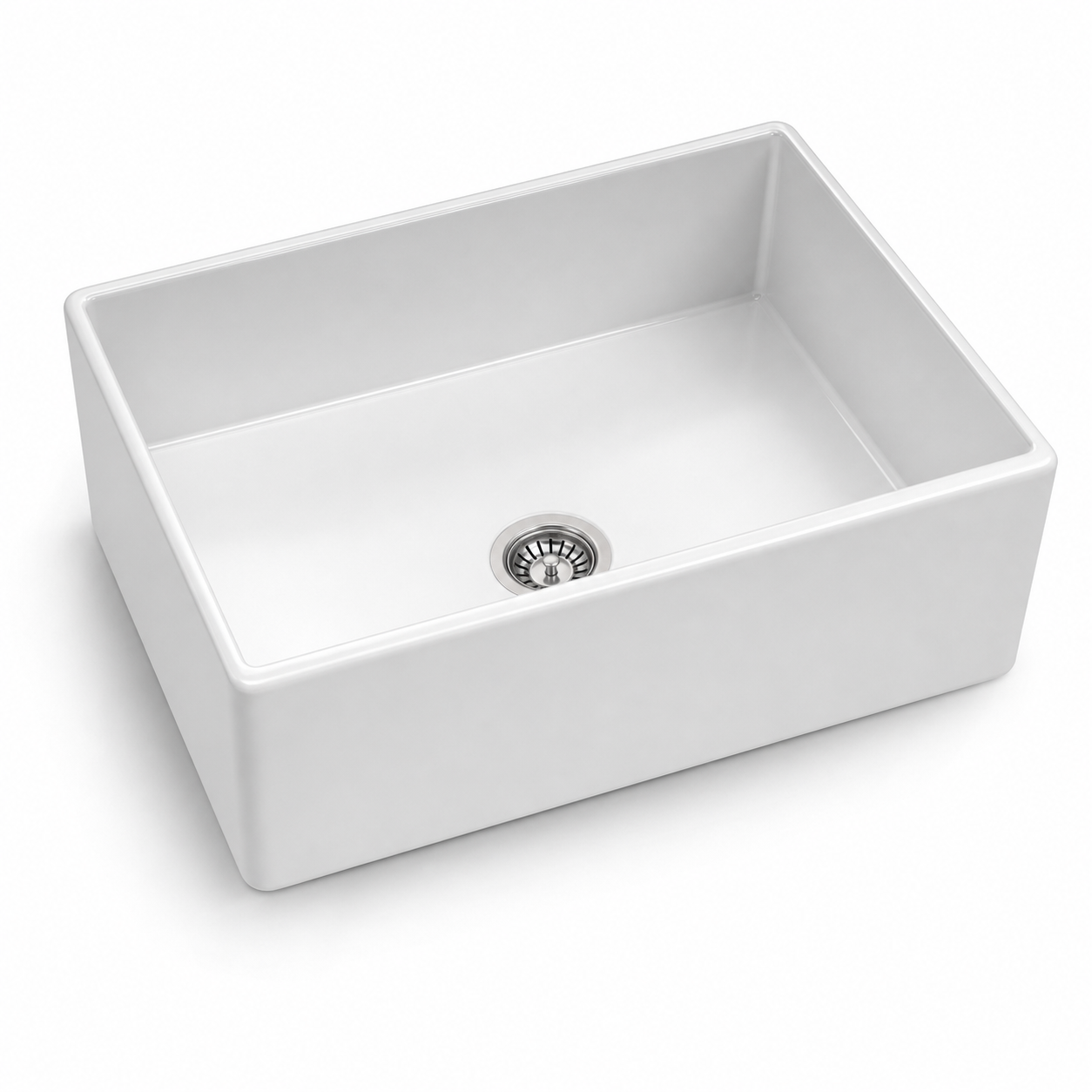 white fireclay farmhouse apron sink